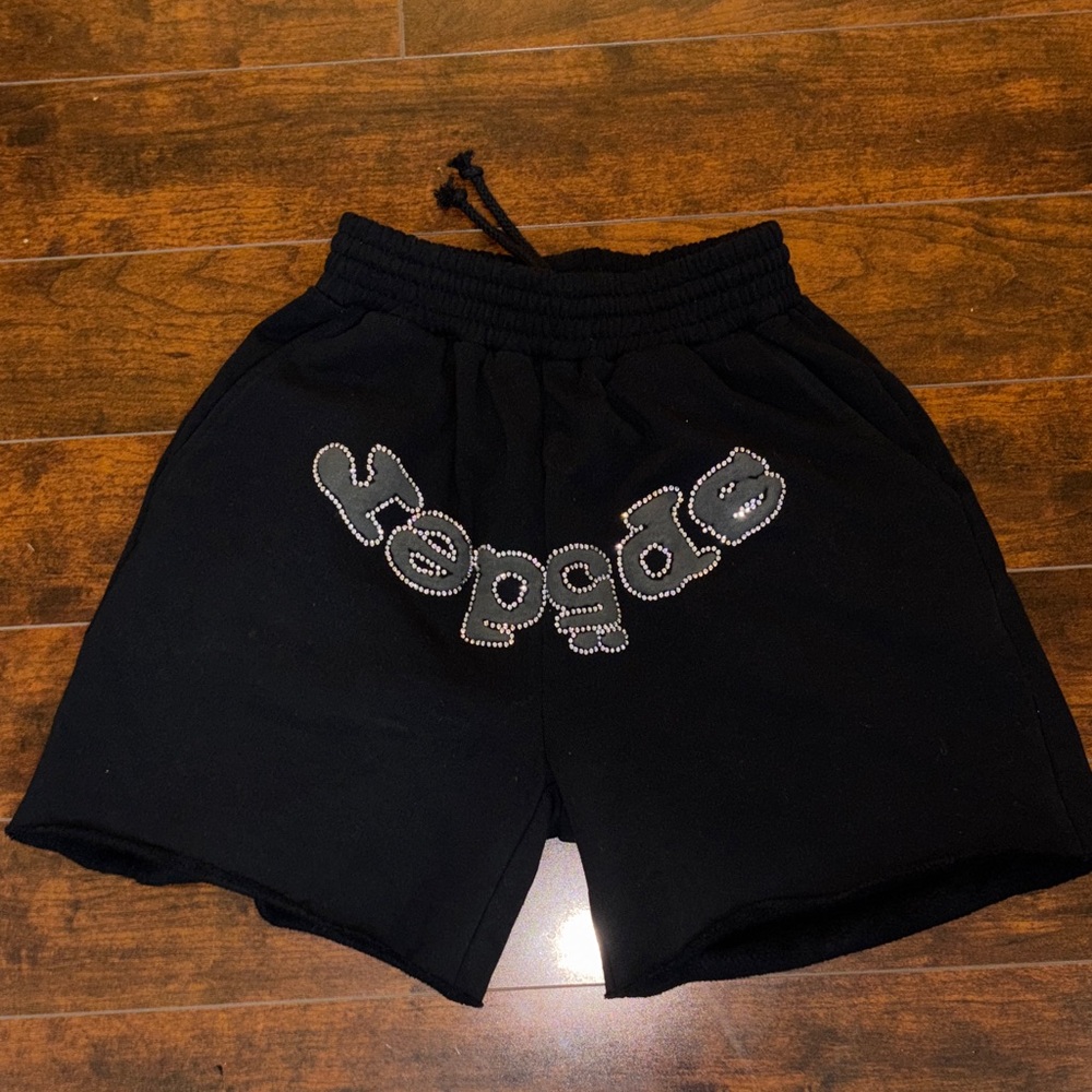 Black Graphic Men's Shorts